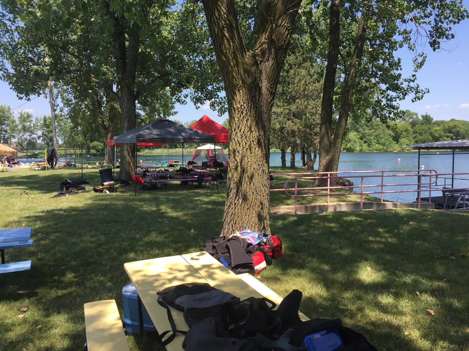 Divers set up at Haigh Quarry